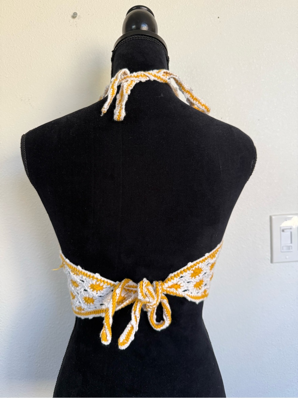Crochet Daisy Halter Top Boho Festival Cottagecore Coquette One Size - Picture 3 of 7